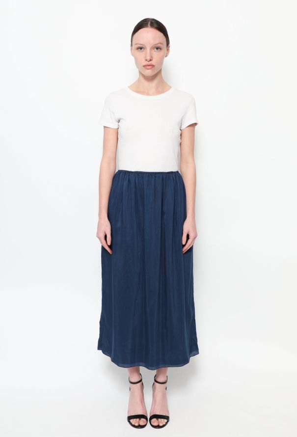 The Row Aegean Silk Blend Midi Skirt - 1