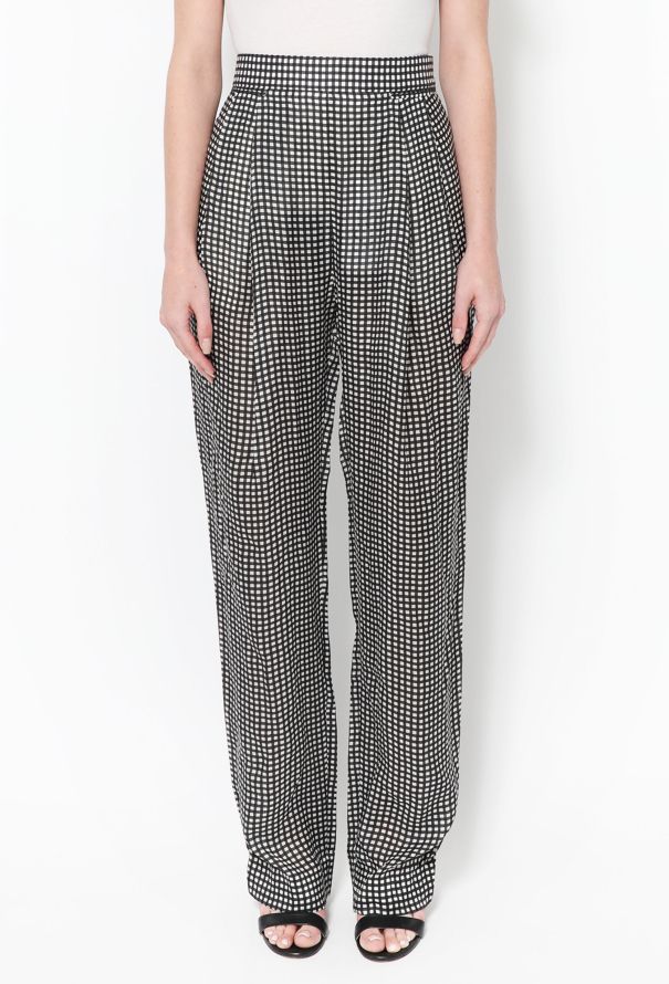 Céline Checkered Wide Leg Pants - 2