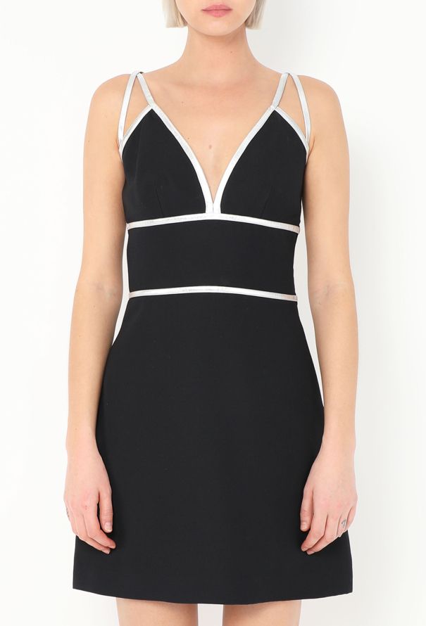 Prada F/W 2014 Metallic Trim Flared Dress - 3