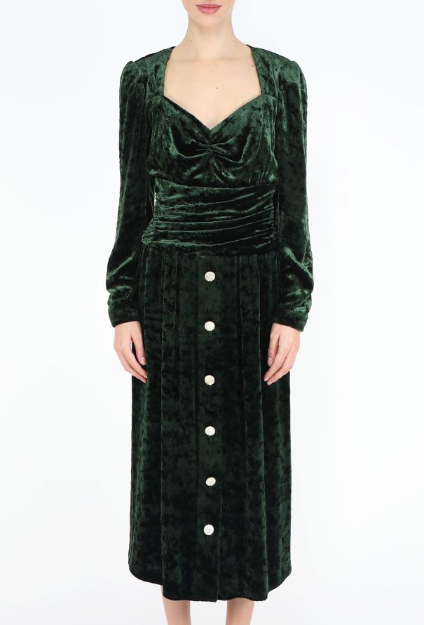Dior Haute Couture Fall 1984 Velvet Empire Dress - 3