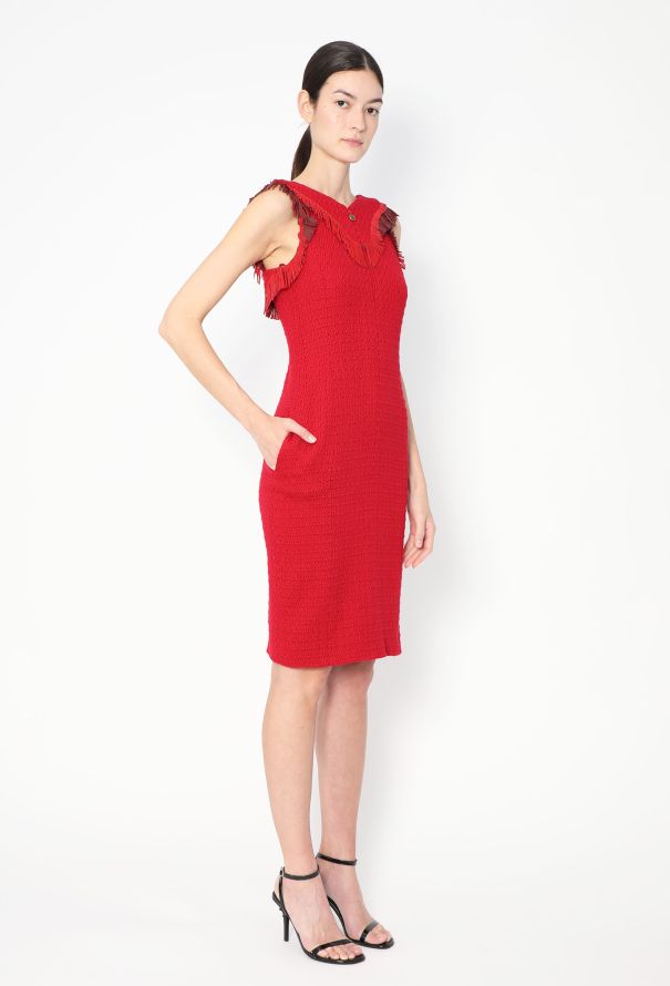 Chanel Pre-Fall 2014 Paris-Dallas Tweed Fringe Dress - 4