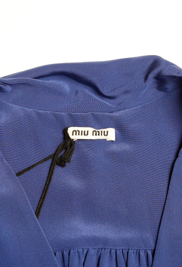 Miu Miu Silk Lavallière Blouse - Cobalt blue - 5