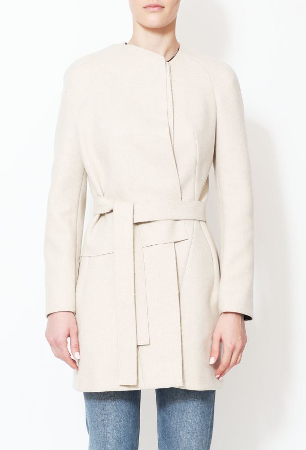 Balenciaga 2010 Asymmetrical Belted Wool Coat - 1