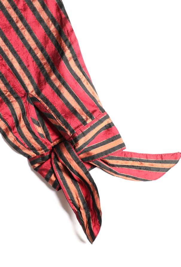Romeo Gigli '90s Striped Shawl Blouse - 5