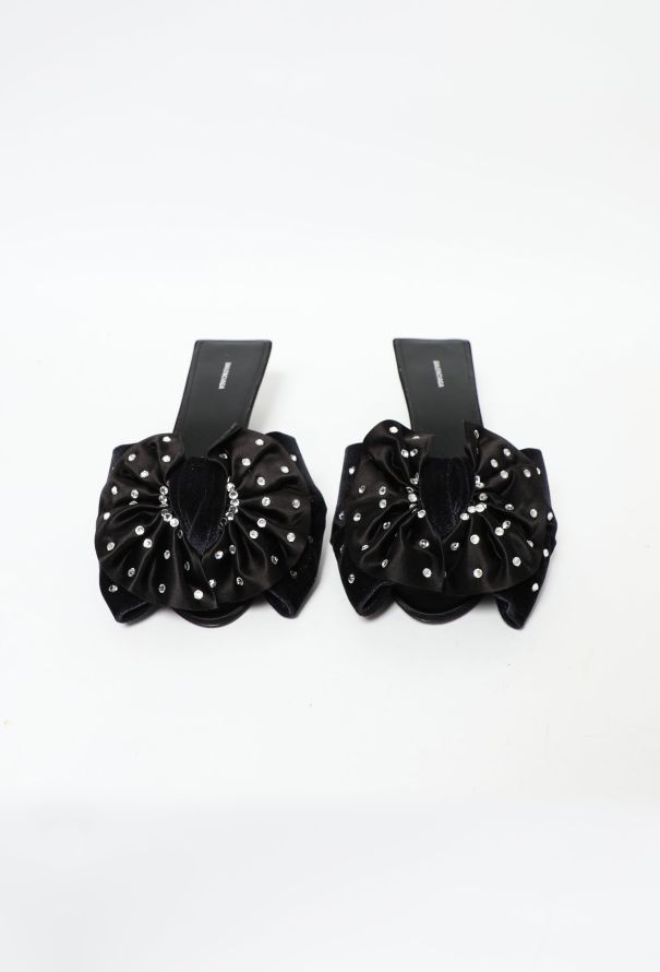 Balenciaga 2019 Velvet Bow Mules - 3