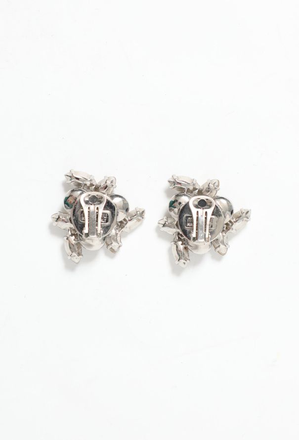 Miu Miu Resort 2012 Strass Clip Earrings - Iridescent light grey stone - 4