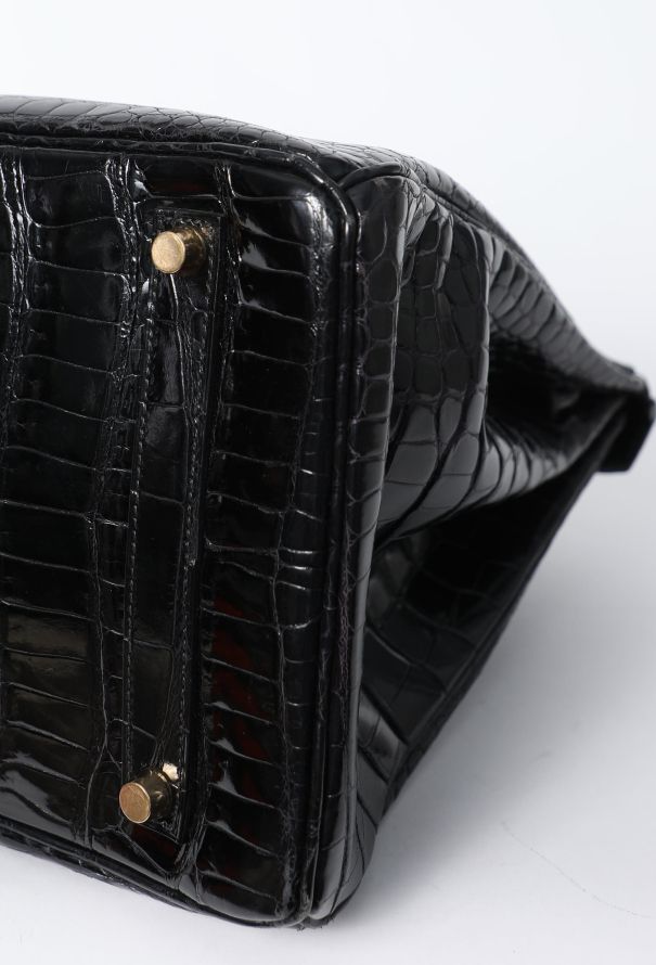 Hermès Exceptional Black Porosus Birkin 35 - 13