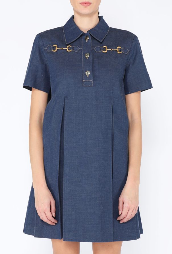 Gucci 2022 Denim Horsebit Mini Dress - 2