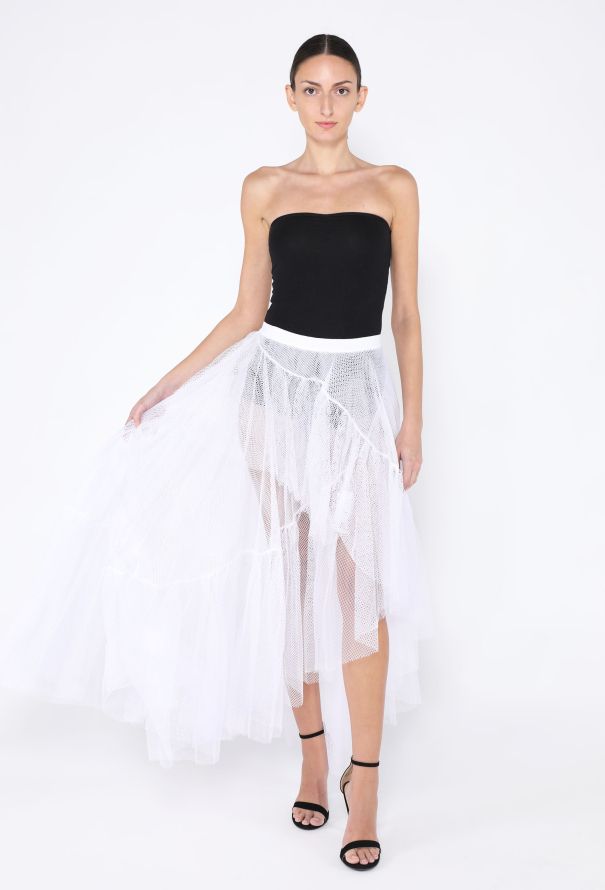 Alexander McQueen S/S 2022 Asymmetrical Tiered Tulle Skirt - 1