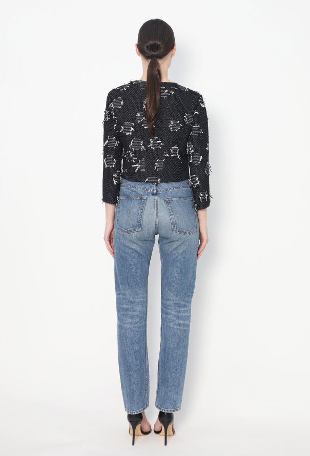 Chanel S/S 2015 Frayed Patchwork Jacket - 6