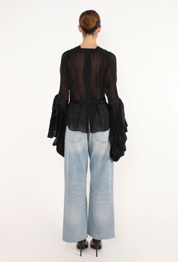 Saint Laurent Draped Chiffon Cage Top, F/W 2002 - 5