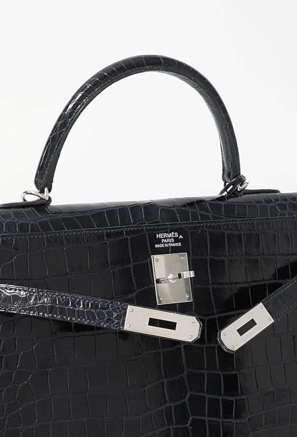 Hermès Bleu Marine Porosus Kelly Sellier 35 - 2