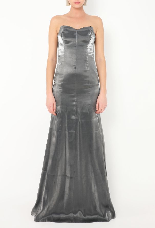 Iridescent Charmeuse Bustier Gown - 2
