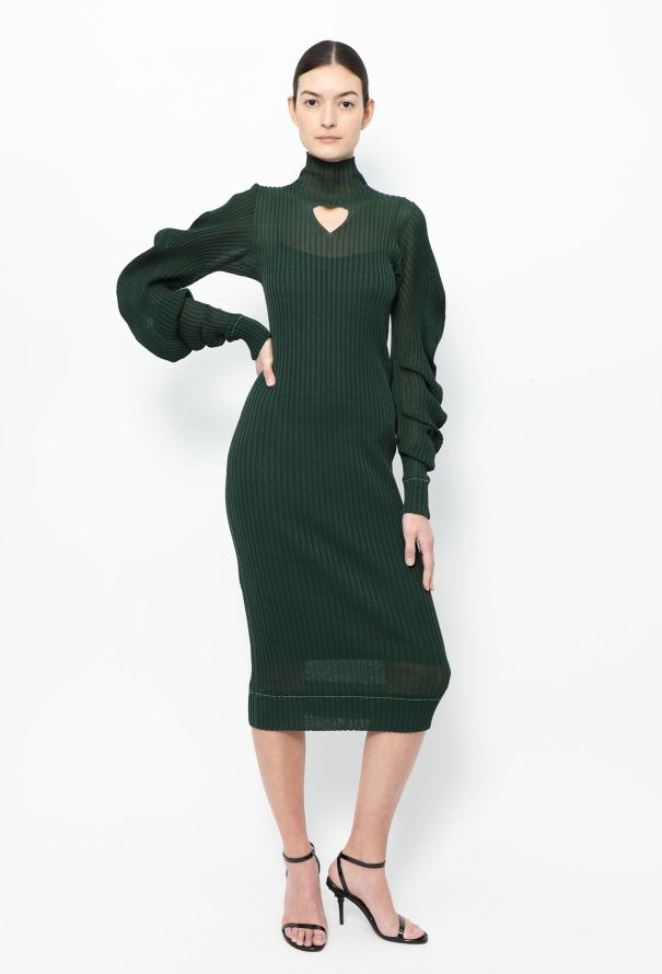 Bottega Veneta S/S 2022 Ribbed Silk Turtleneck Dress - 4