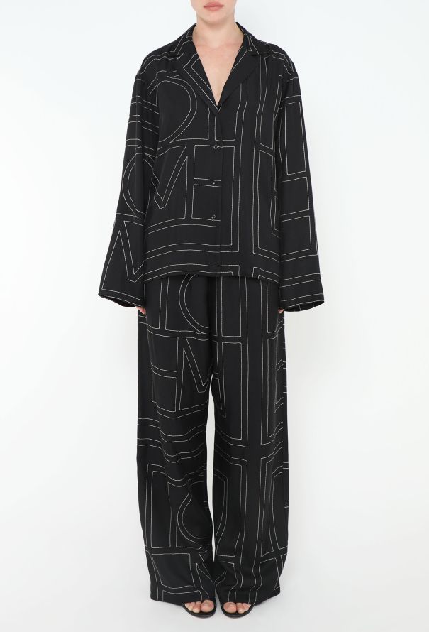 Toteme 2023 Monogram Silk Pajama Set - 4
