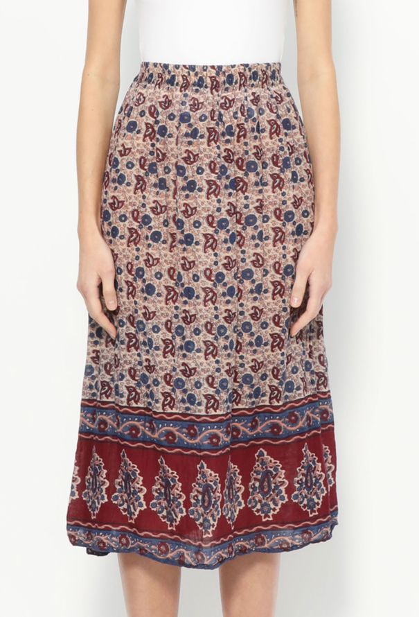 World Treasures '70s Authentic Block Print Skirt - 3