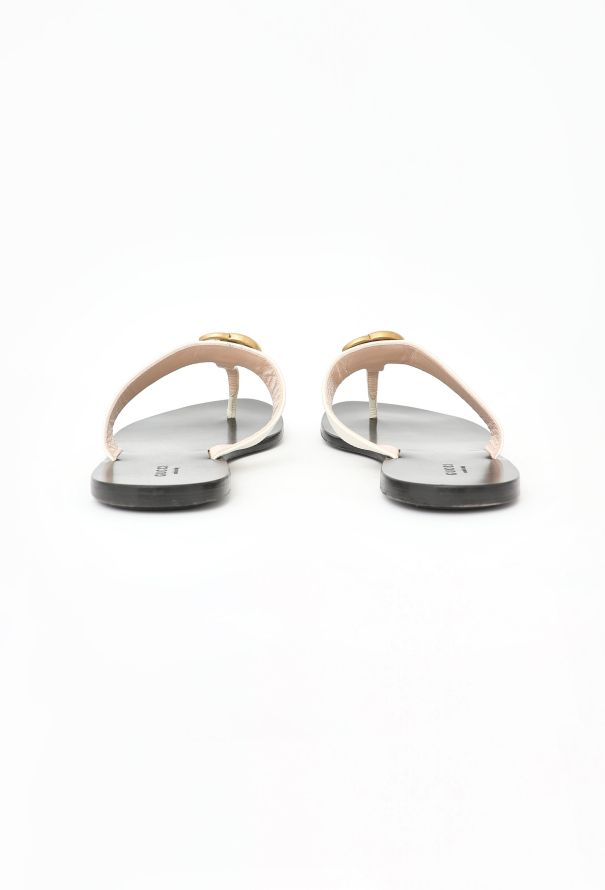 Gucci Leather 'GG' Thong Sandals - 5