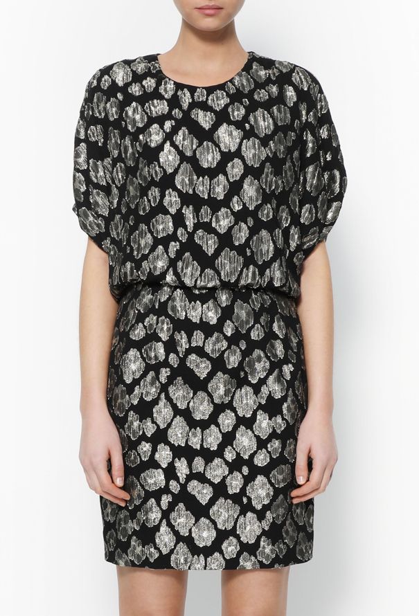 Saint Laurent 2015 Lamé Chiffon Dress - 1