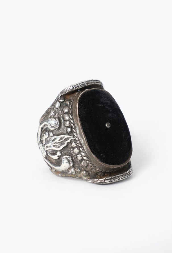 Saint Laurent Rare F/W 2002 Engraved Velvet Cuff - 1