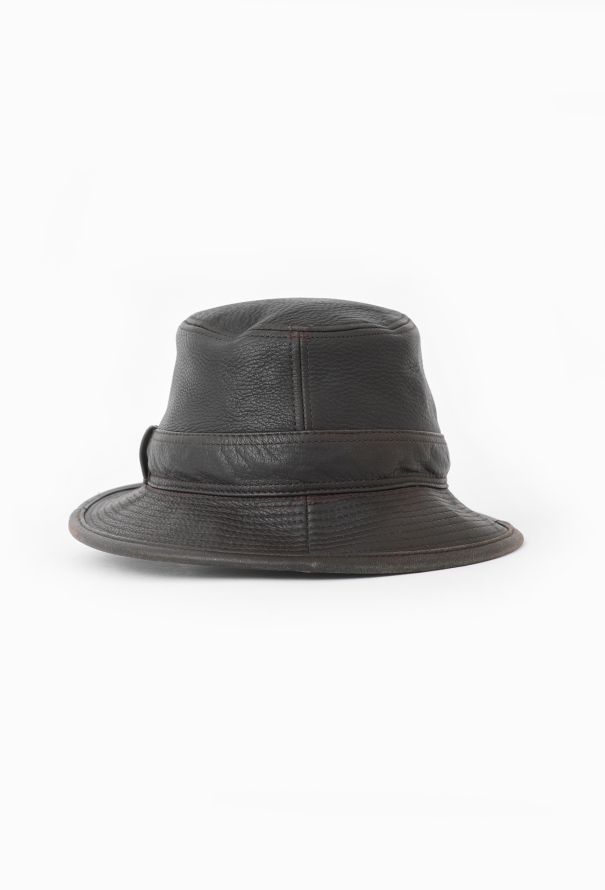 Hermès Vintage Clémence Leather Hat - 3