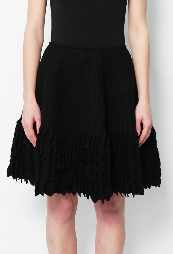Alaïa Pleated Knit Skater Skirt - 2