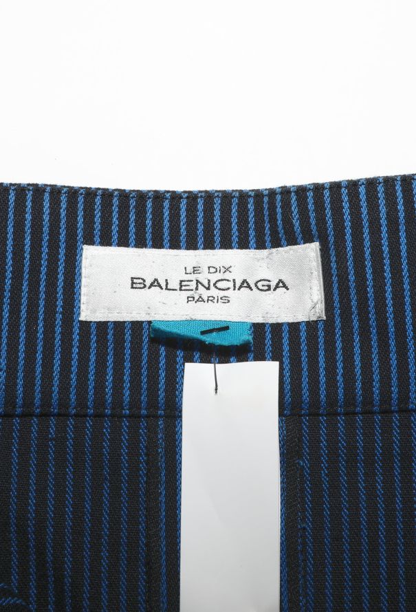 Balenciaga S/S 2001 Pinstripe Denim Skirt - 6