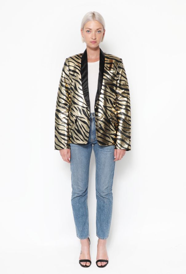 Rodarte S/S 2014 Metallic Smoking Blazer - 3