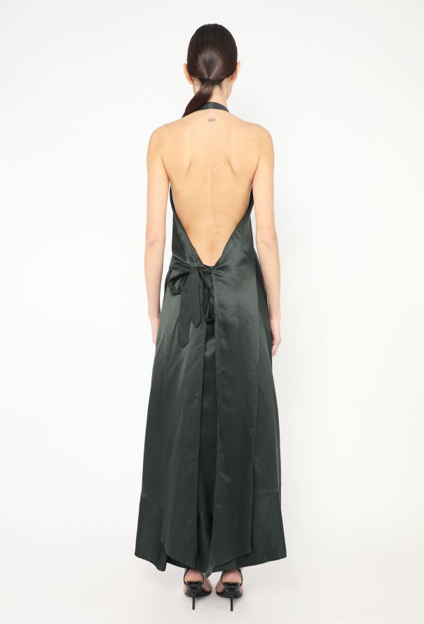 Dries Van Noten Asymmetrical Silk Halter Gown - 5