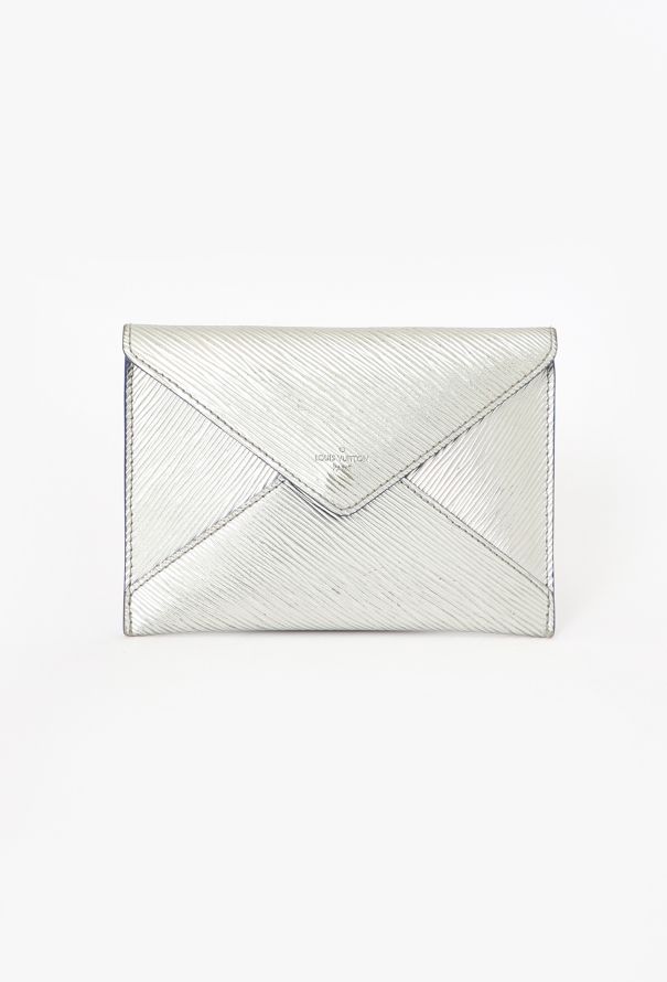 Louis Vuitton Silver Epi Envelope Pouch with Blue Trim - 1
