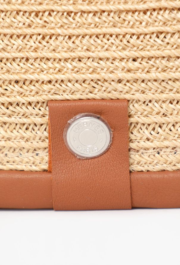 Hermès Leather Trim Straw Cap - 5
