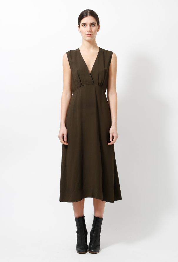 Céline Flared V-neck Midi Dress - 1