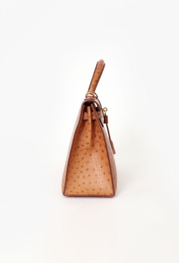Hermès Gold Ostrich Sellier Kelly 28 - 6