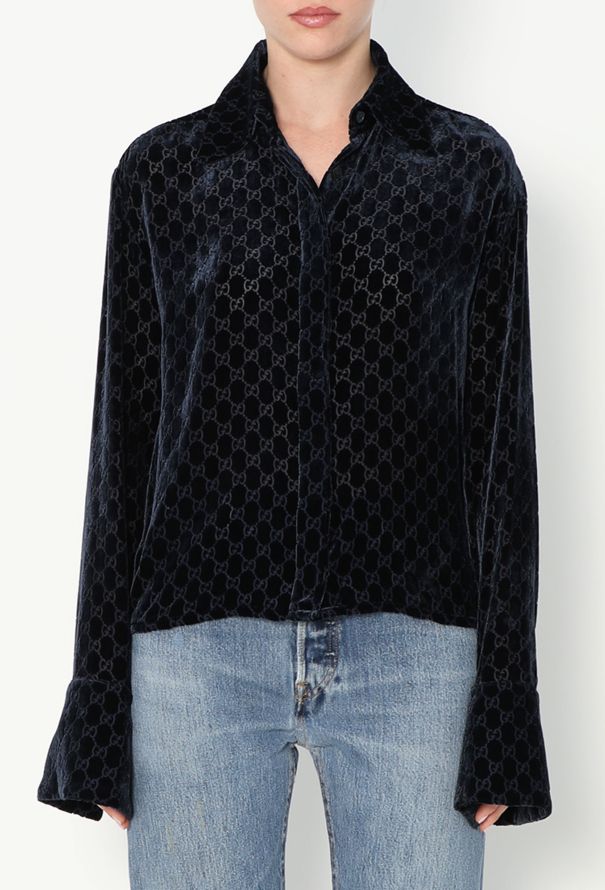 Gucci ICONIC F/W 1997 Velvet Monogram Top - 3