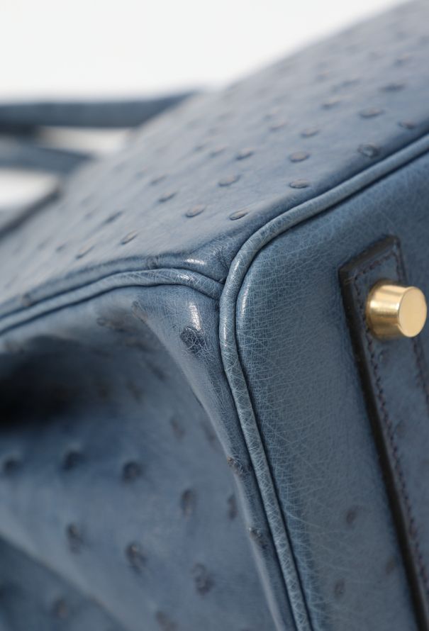 Hermès Blue Ostrich Birkin 30 - 8