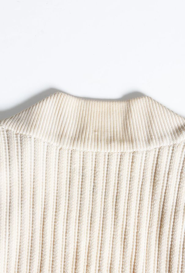 Alaïa 90s Ivory Ribbed Knit Dress - 5