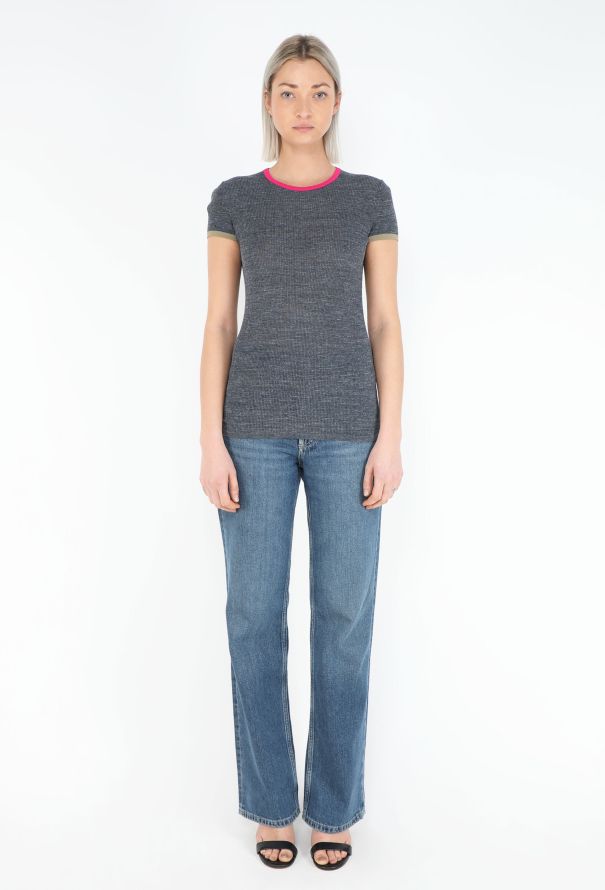 Chanel Ribbed 'CC' Jersey T-Shirt - 2