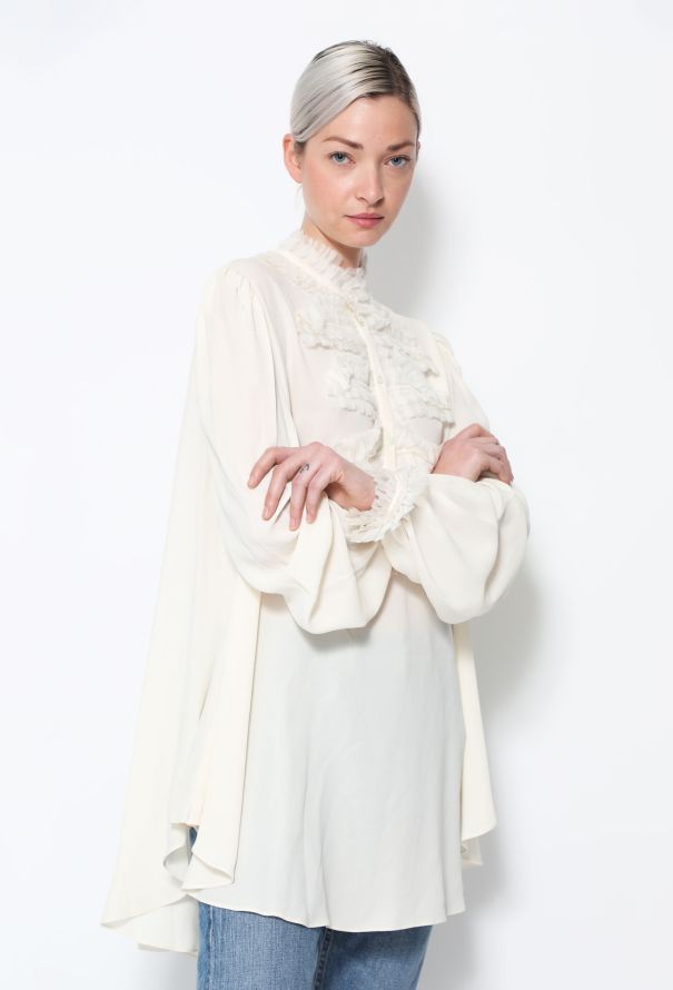 Alexander McQueen 2011 Ruffled Silk Blouse - 1