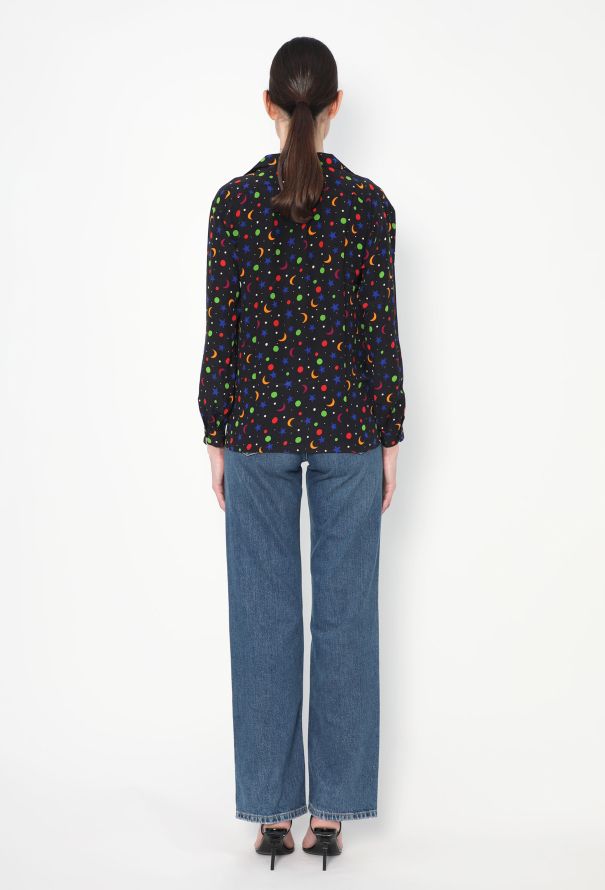 Saint Laurent S/S 1979 Cosmic Print Silk Blouse - 6