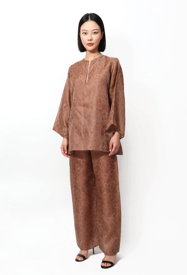 Oscar De La Renta Paisley Print Silk Ensemble - 2