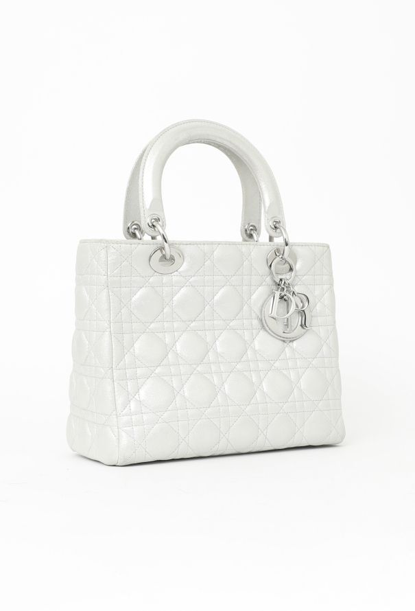 Dior Metallic Silver Lady Dior Bag - 2