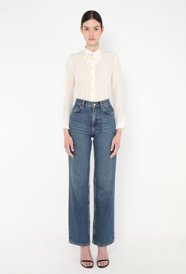 Gucci Pearl Button Lavallière Blouse - 2