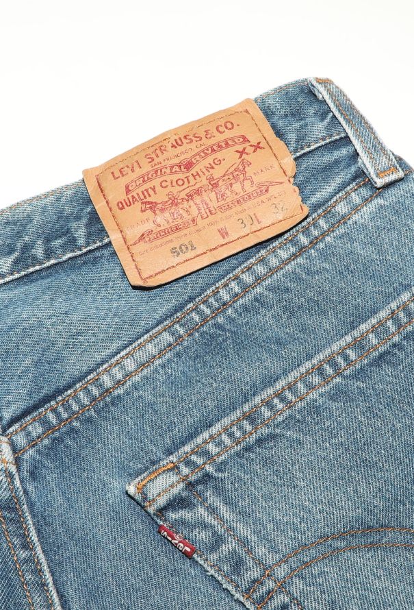 Men's Vintage 1999 Levi's Frayed Hem 501 Jeans - 5