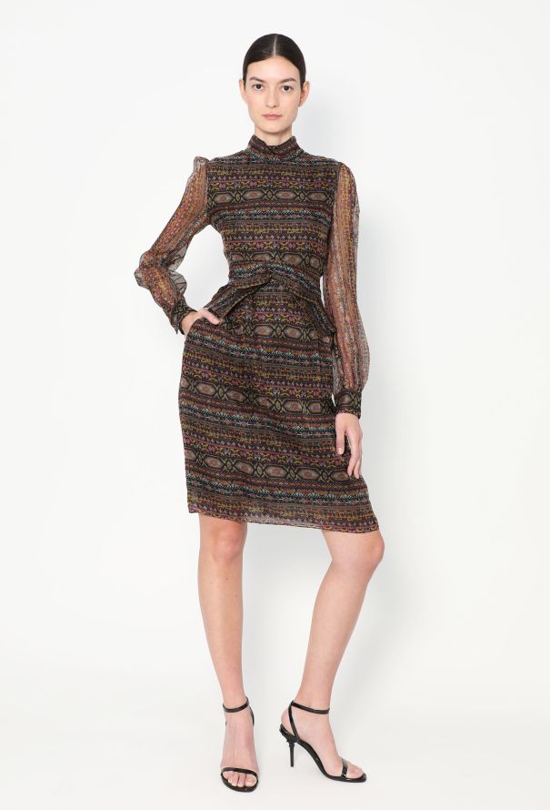 Valentino 2014 Printed Organza Dress - 4