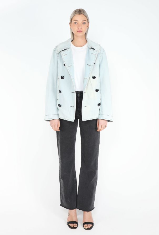 Balenciaga Washed Denim Peacoat - 2