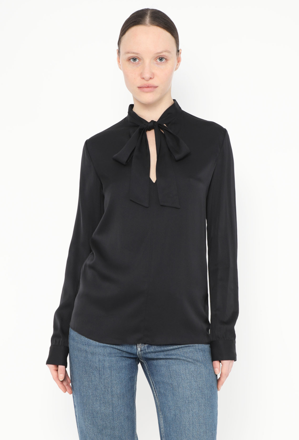 The Row Classic Silk Lavallière Blouse - 3