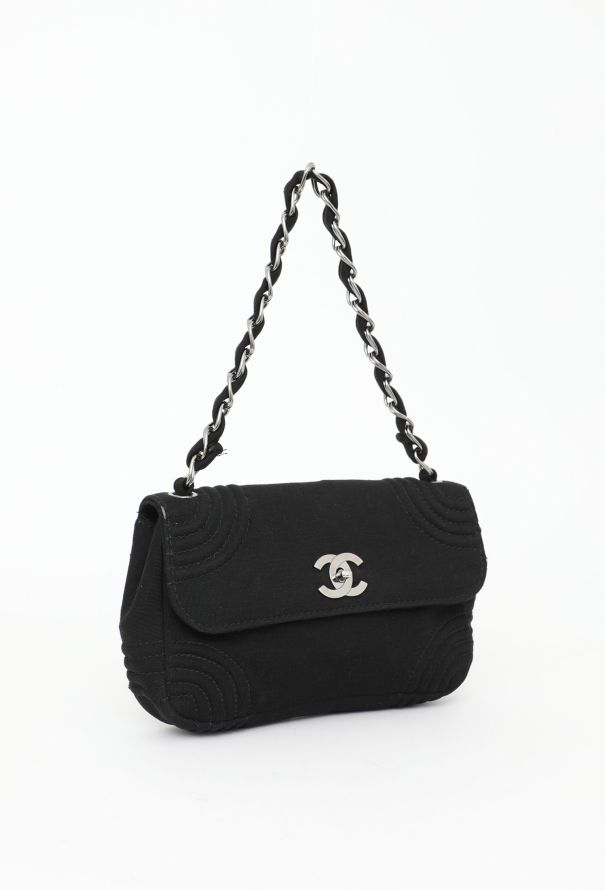 Chanel Black Jersey Flap Bag - 2