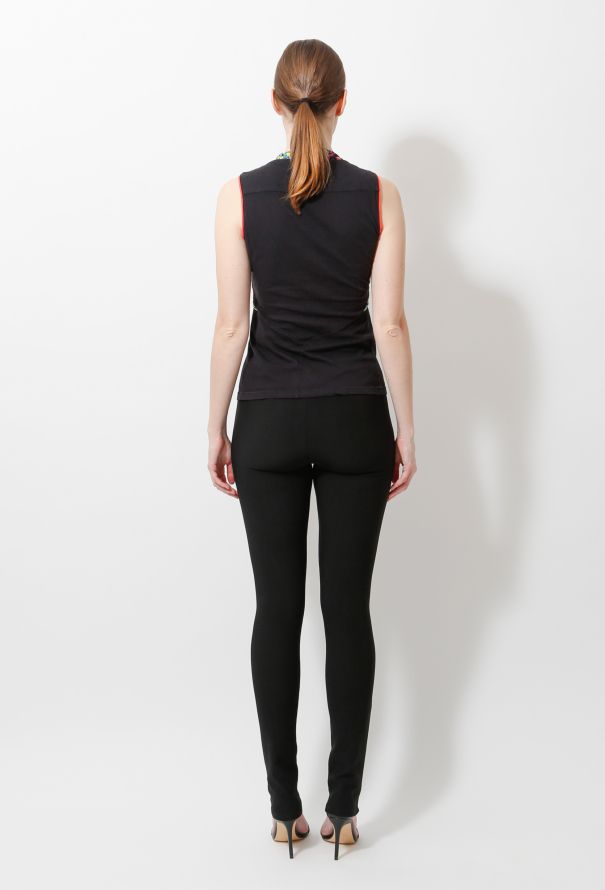 Balenciaga 2004 Black Floral Print Tank - 3