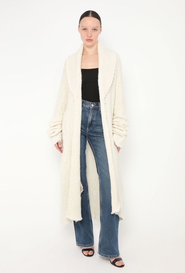 The Elder Statesman Distressed white Cashmere Cardigan - 3