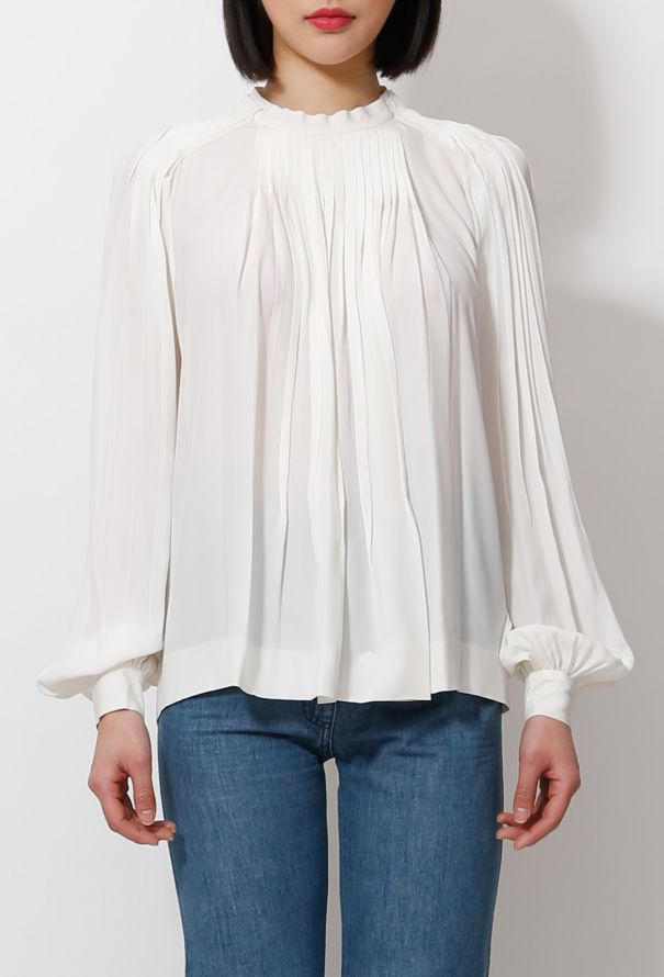 Chloé 2010 Pleated Crêpe Blouse - 1