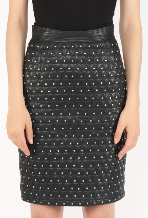 Gianni Versace Embellished Leather Skirt, F/W 1989 - 5